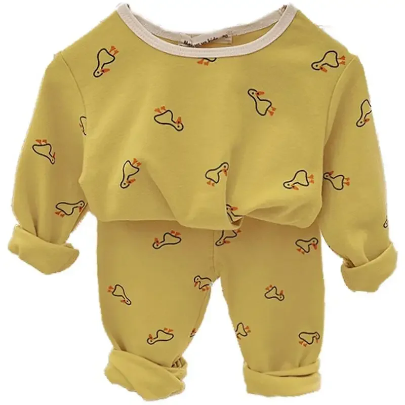 Pajamas Baby Clothes Boys Girls Spring and Autumn Children\'s Cotton Floral Home Clothing Underwear Set for Boys and Girls Outfit