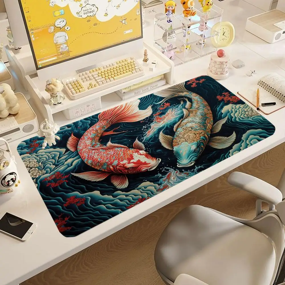 

Large Computer Art Mouse Pad Japan The Great Wave of Kanagawa Gaming Non-slip Mousepad Computer Gamer Lockrand Desk Mat