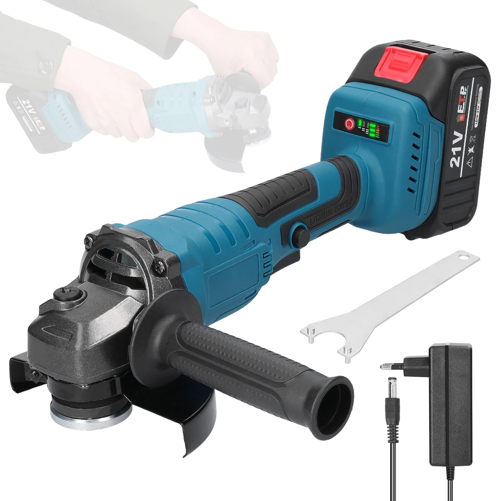 21V 125mm M14 Angle Grinder Brushless Motor Electric Grinding Tool Multifunctional Lithium Cutting Machine Utility Power Tool