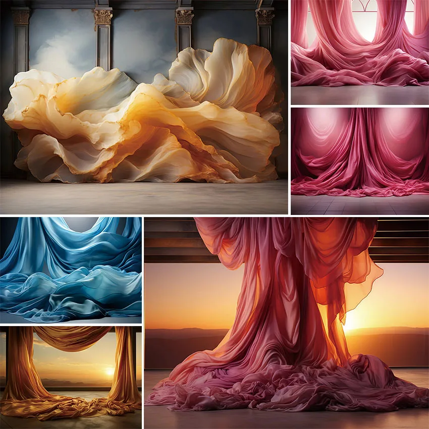 

Avezano Photography Background Silk Flow Fabric Curtain Decoration Women Pregnancy Photos Backdrop Photobooth Props Photozone