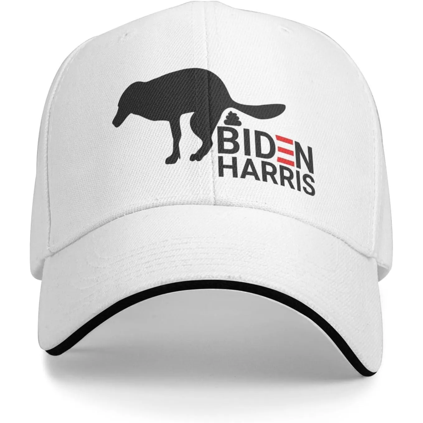 Dog Pooping Biden Harris Graphic Baseball Cap Anti Liberal Conservative Funny Adult Snapback Hat