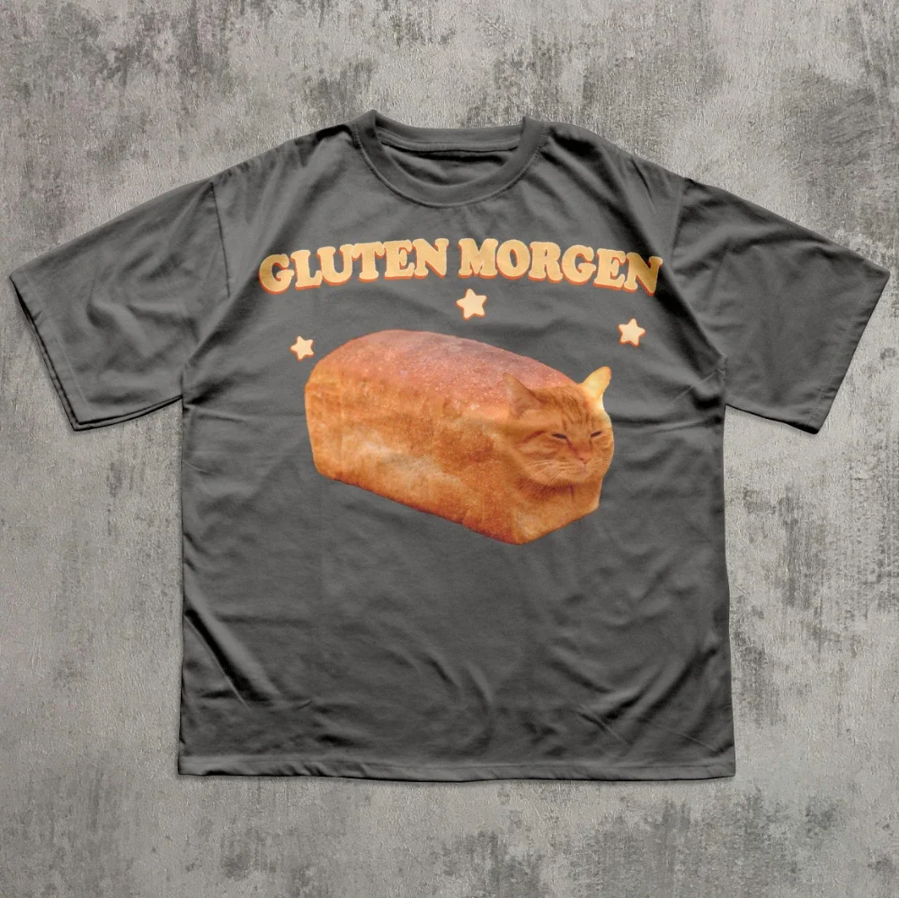 الغلوتين Morgen مضحك القط ميمي تي شيرت سخيف القطط قميص هريرة المحملة هدية لمحبي القطط قمصان غريبة الملابس Brainrot تيز #2
