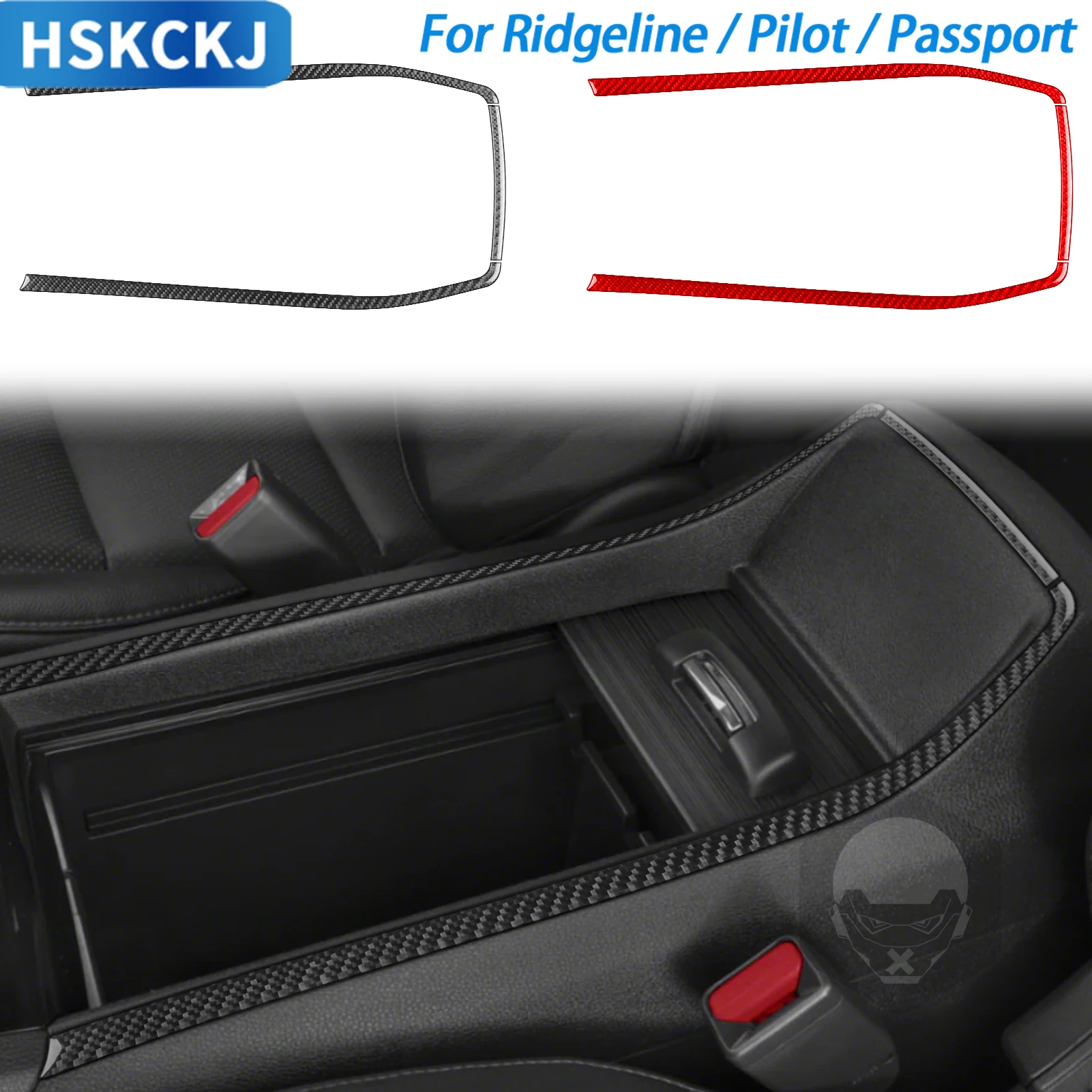 

For Honda Ridgeline Pilot Passport Car Accessories Carbon Fiber Storage Frame Strip Panel Interior Cover Trim Modified Sticker