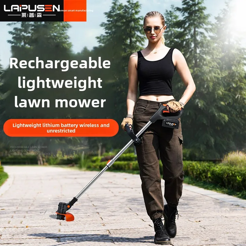 Lithium battery lawn mower Small household lawn mower Handheld electric lawn mower Garden trimmer