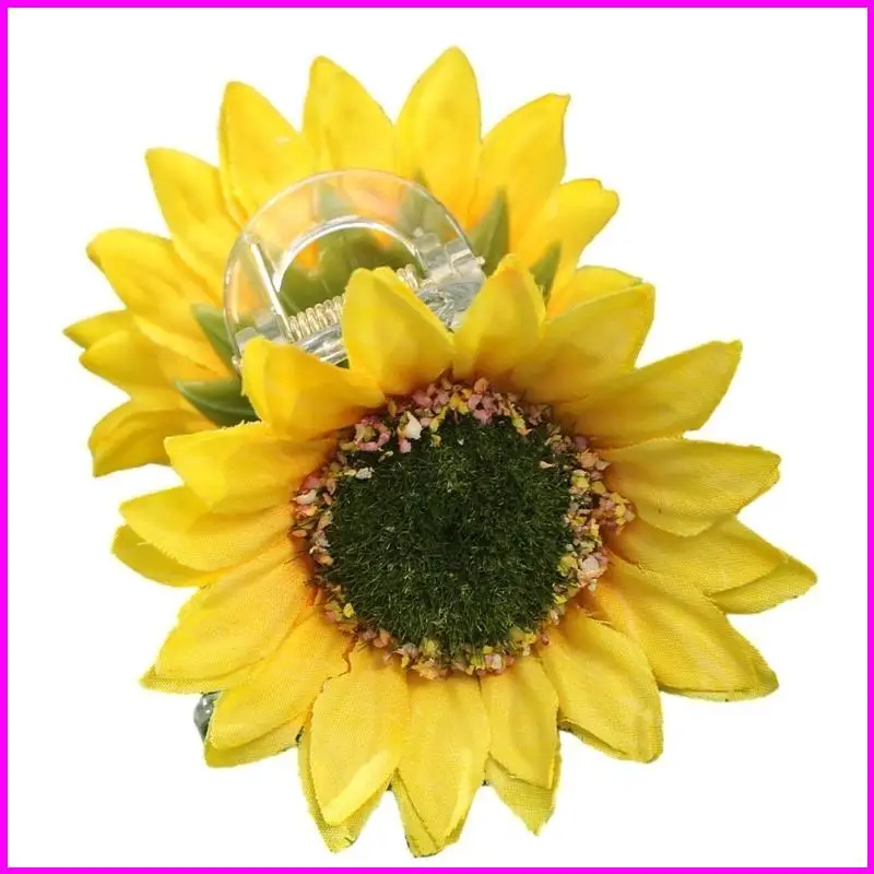 ピンクのバレンタインデーのヘア爪クリップ ポニーテール爪ひまわりバレッタ ヘアクリップ