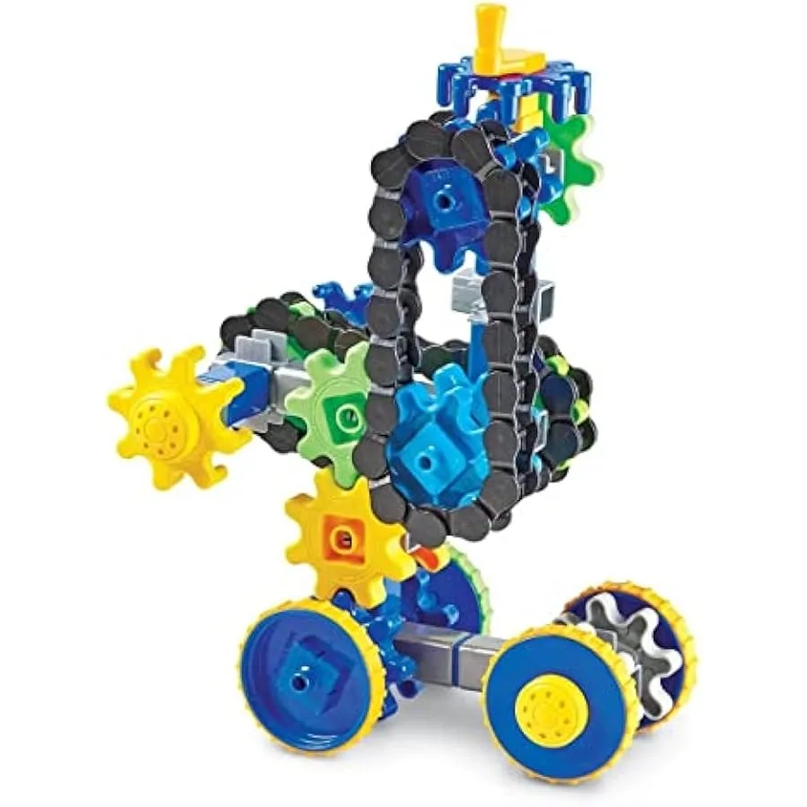 Learning Resources Gears! Gears! Gears! Treadmobiles Building Set STEM Toys Develops Early Engineering Skills 108 Pieces Ages 5