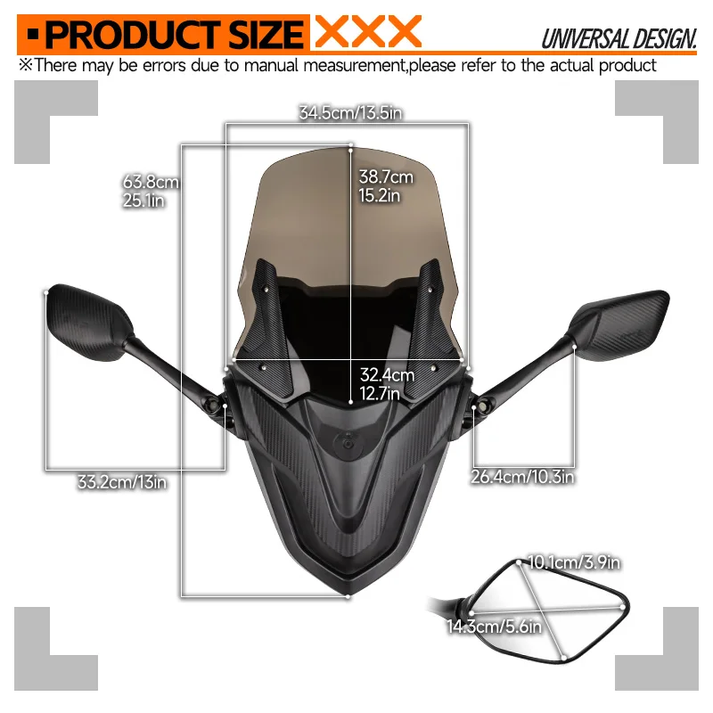 Para Yamaha Nmax155 2020-2024 nmax155 125 150 NMAX155 125 parabrisas espejo retrovisor integrado accesorios de motocicleta