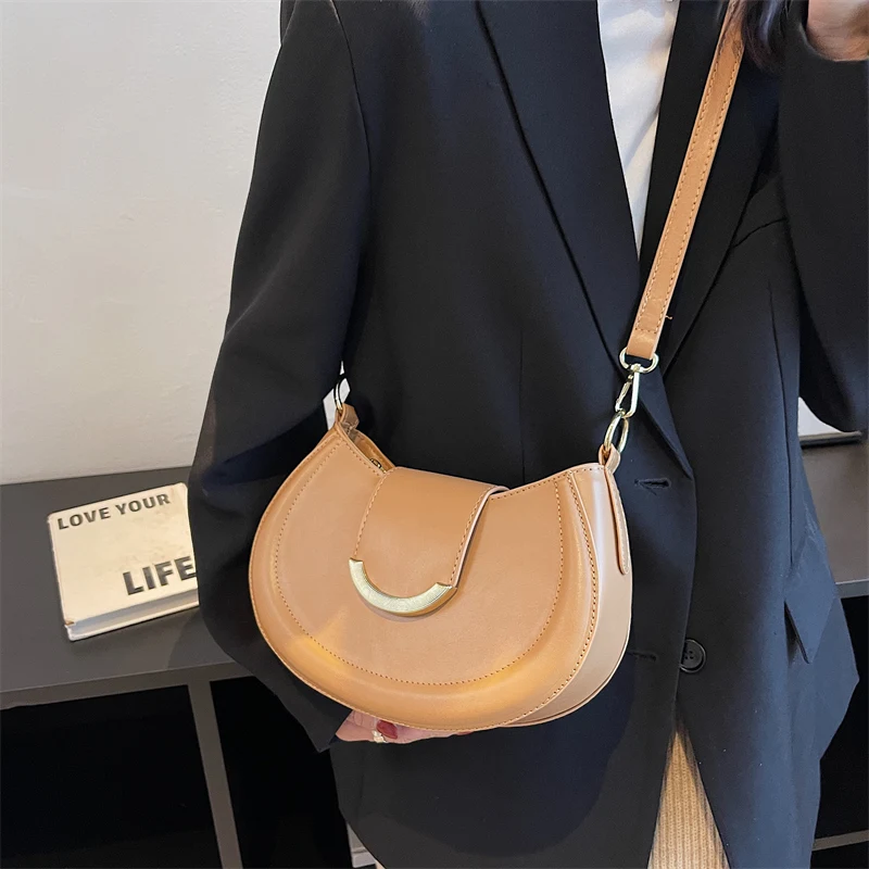 Luxury Designer Hobos Handbag Women Small Armpit Bag Vintage Clutch Purse Pu Flap Shoulder Bags For Ladies Khaki Crossbody Bags