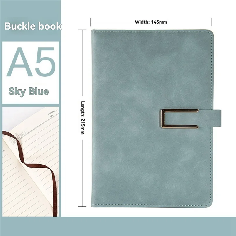 دفتر ملاحظات VO-Retro A5 مصنوع من الجلد الناعم على شكل حرف U بإبزيم مغناطيسي للأعمال والمكتب دفتر مذكرات