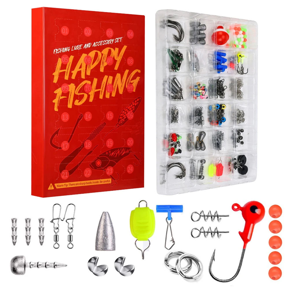 

Fishing Tools Accessories Kit Set Including Jig Hooks Beads Sinkers Weight Swivels Fishing Accessories Kit Gifts for Men