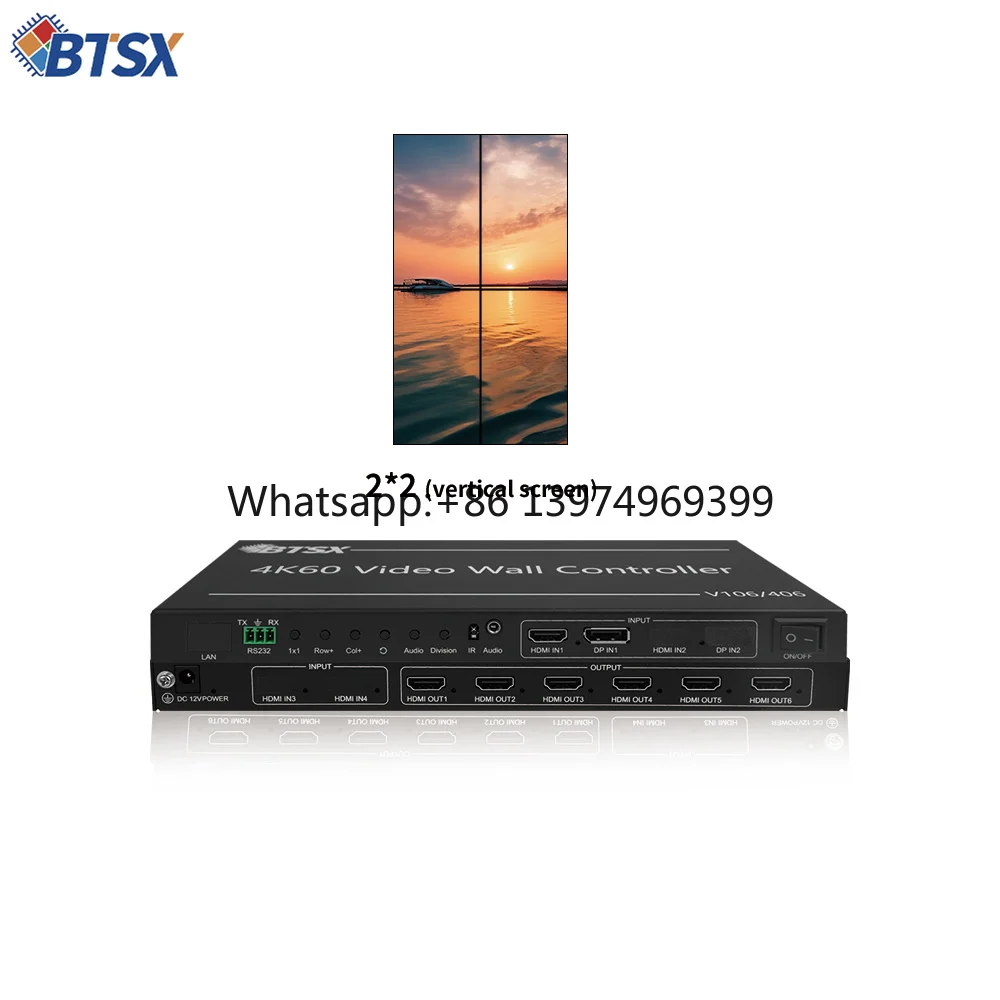 Bitvisus 4K60 UHD Zero-Latency Video Processor 1X6 Exhibition Display Video Wall Controller Stitching Audio Separation Splitters