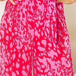 

Трансграничный женский комплект ort Sve Широкие брюки Полный корпус с принтом Batwing Sve Цельный летний комплект с поясом из полиэстера с высокой талией