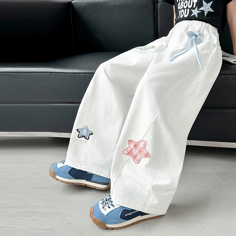 

2026 Spring New Children's Pentagram Bending Knife Pants Autumn Girls' Cotton Sports Pants Boys' Outdoor Casual Pants