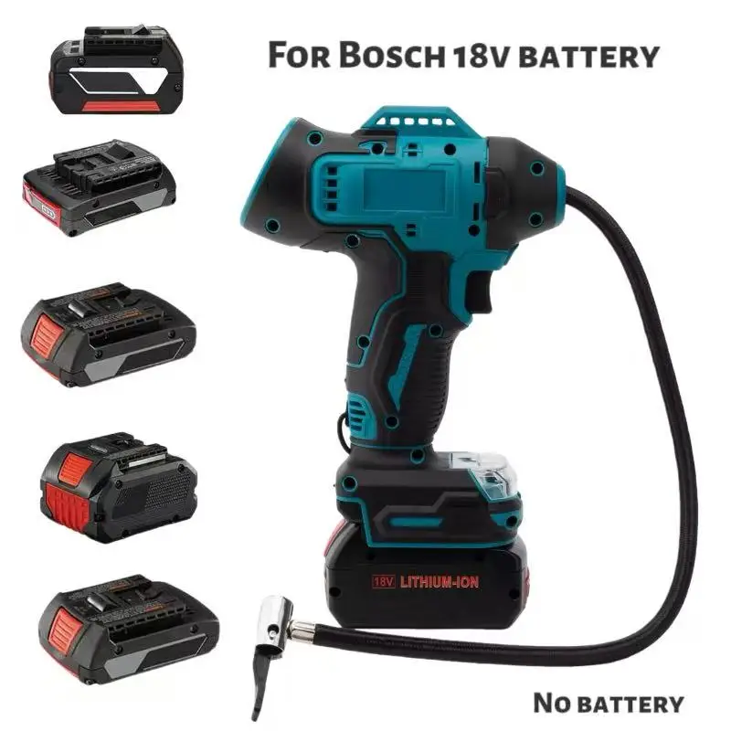 Cordless Tire Inflator Air Compressor for Makita 18V For Dewalt / Milwaukee / Bosch Battery, Portable Handheld(No Batteries)