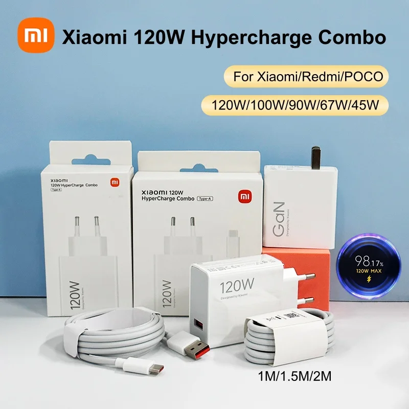 

Оригинальное зарядное устройство Xiaomi 120W HyperCharge Turbo для Xiaomi 15T Pro, 17, 15, 14 Pro Ultra, Poco M8 Pro, Redmi Note 15