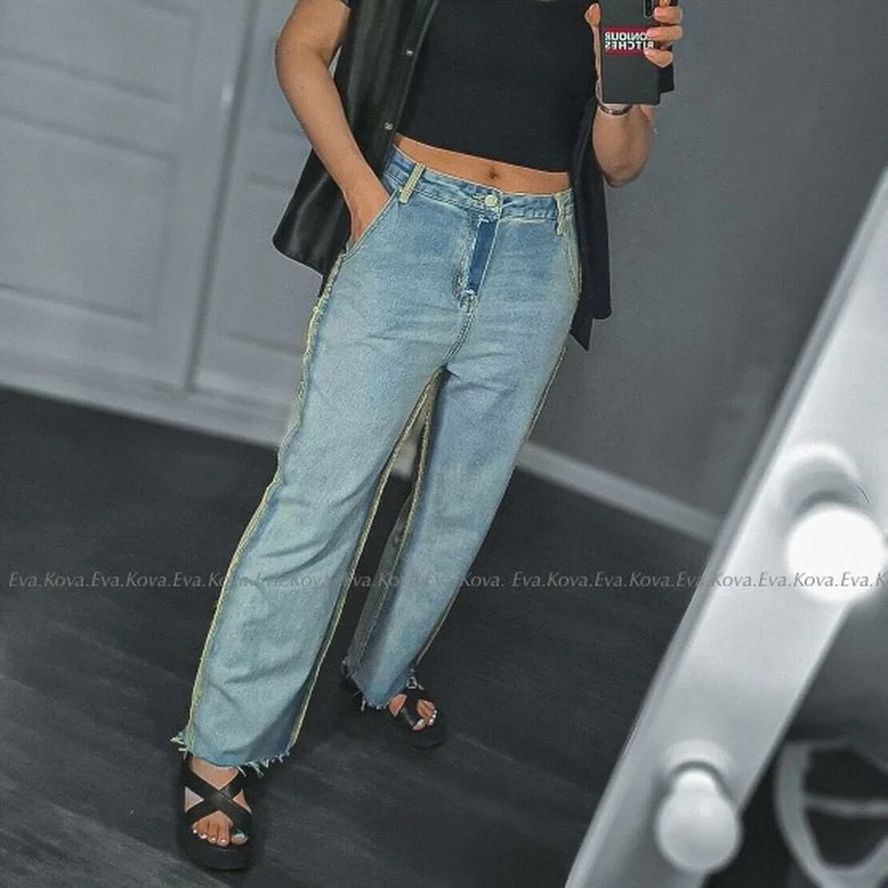Women Casual High Waist oversized Summer Denim Pants 2024 New Wide Leg Jeans Streetwear Vintage Loose Blue Boyfriend Trousers