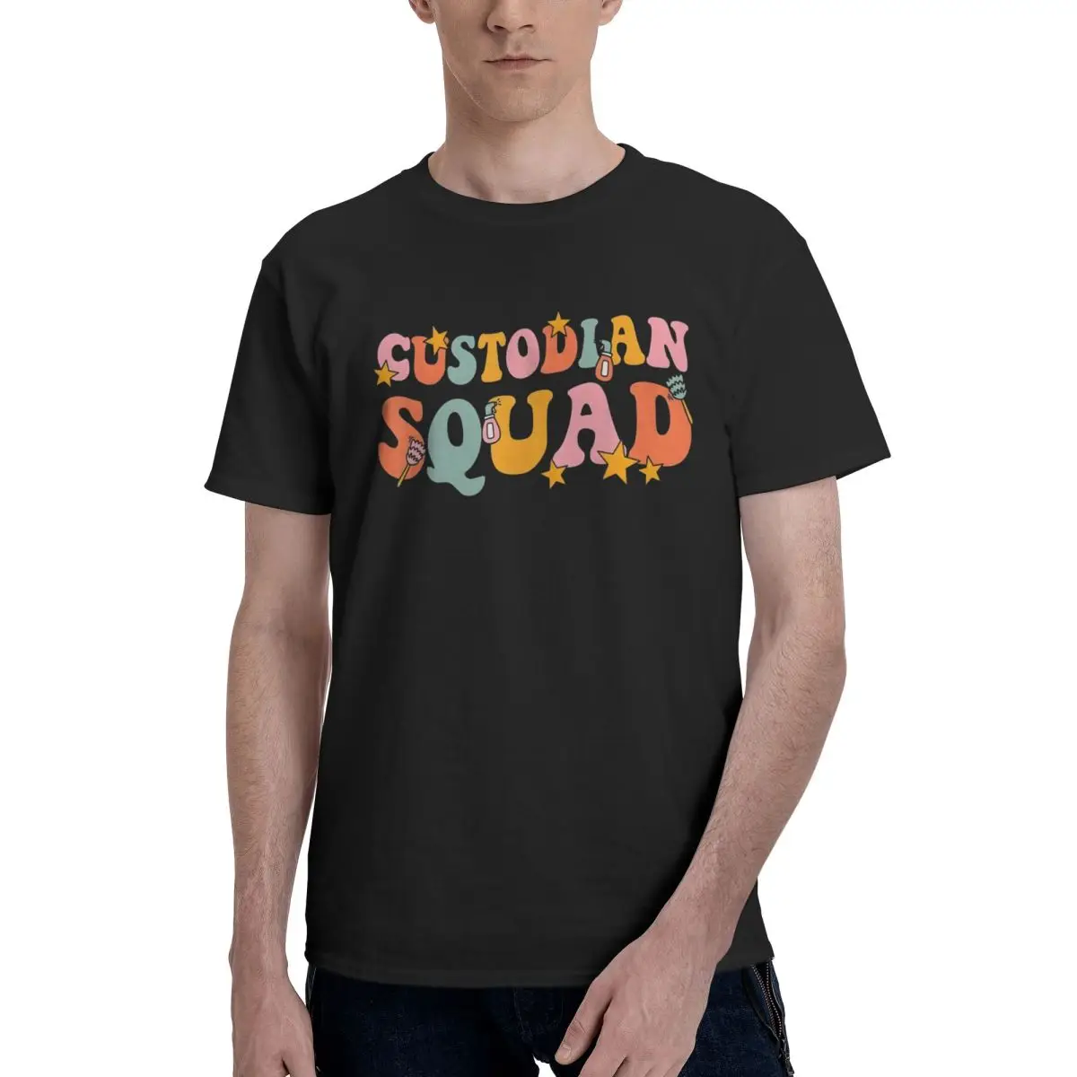 Custodian Squad Stars premium Motion Vintage Champion Tshirt Fitness Eur Size