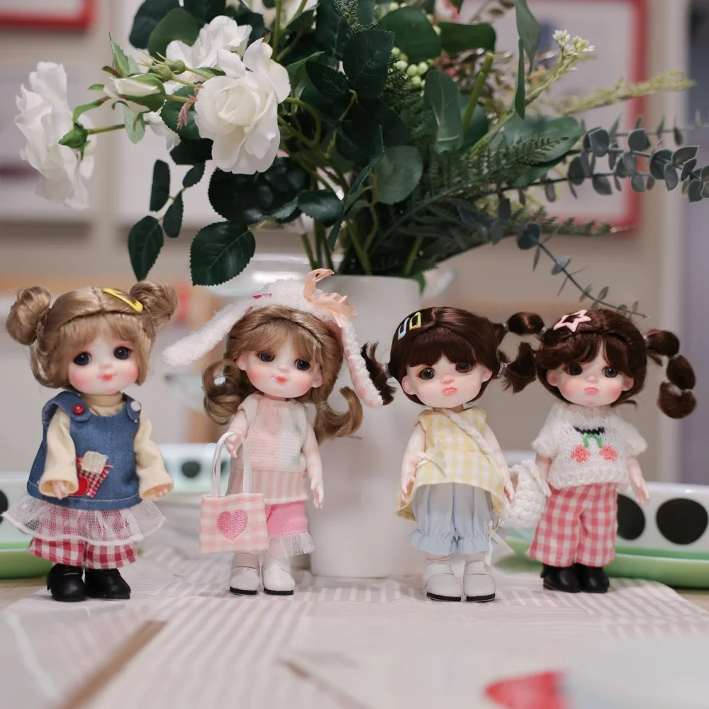 

4 шт. Cloveray, 6 дюймов, новая мини-фарфоровая кукла, реалистичная полностью керамическая кукла, супер милая милая кукла, высококачественный подарок ручной работы