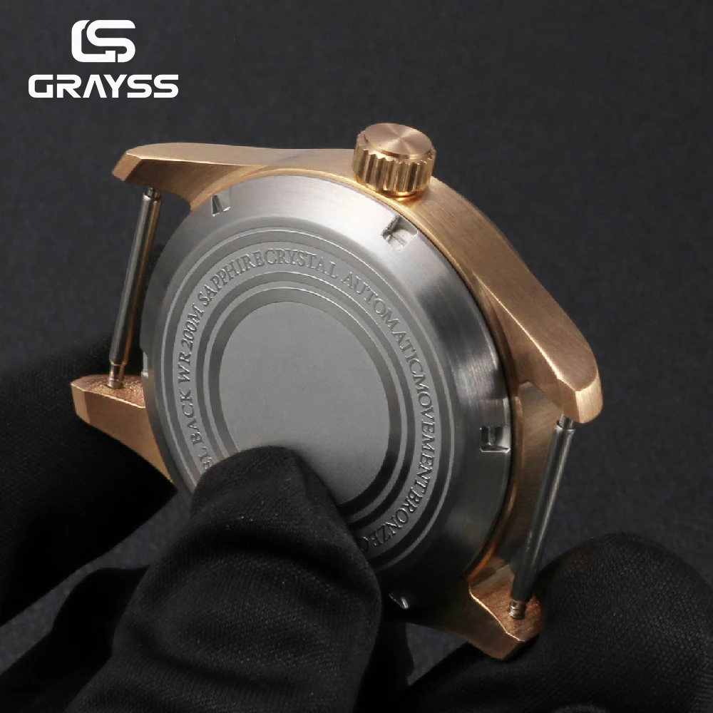 Cusn8 Echtbronze Pilot 36/39mm 20ATM Uhrengehäuse AR Saphirglas für NH34 NH35 ETA2824 PT5000 Taucheruhr Mod – Detail 7