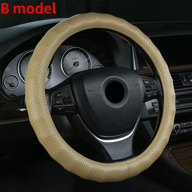 Steering Wheel Cover Genuine Leather Car Handle Cover Luxurious Steering Wheel Covers Car Accessories Diameter for 36/38/39 cm