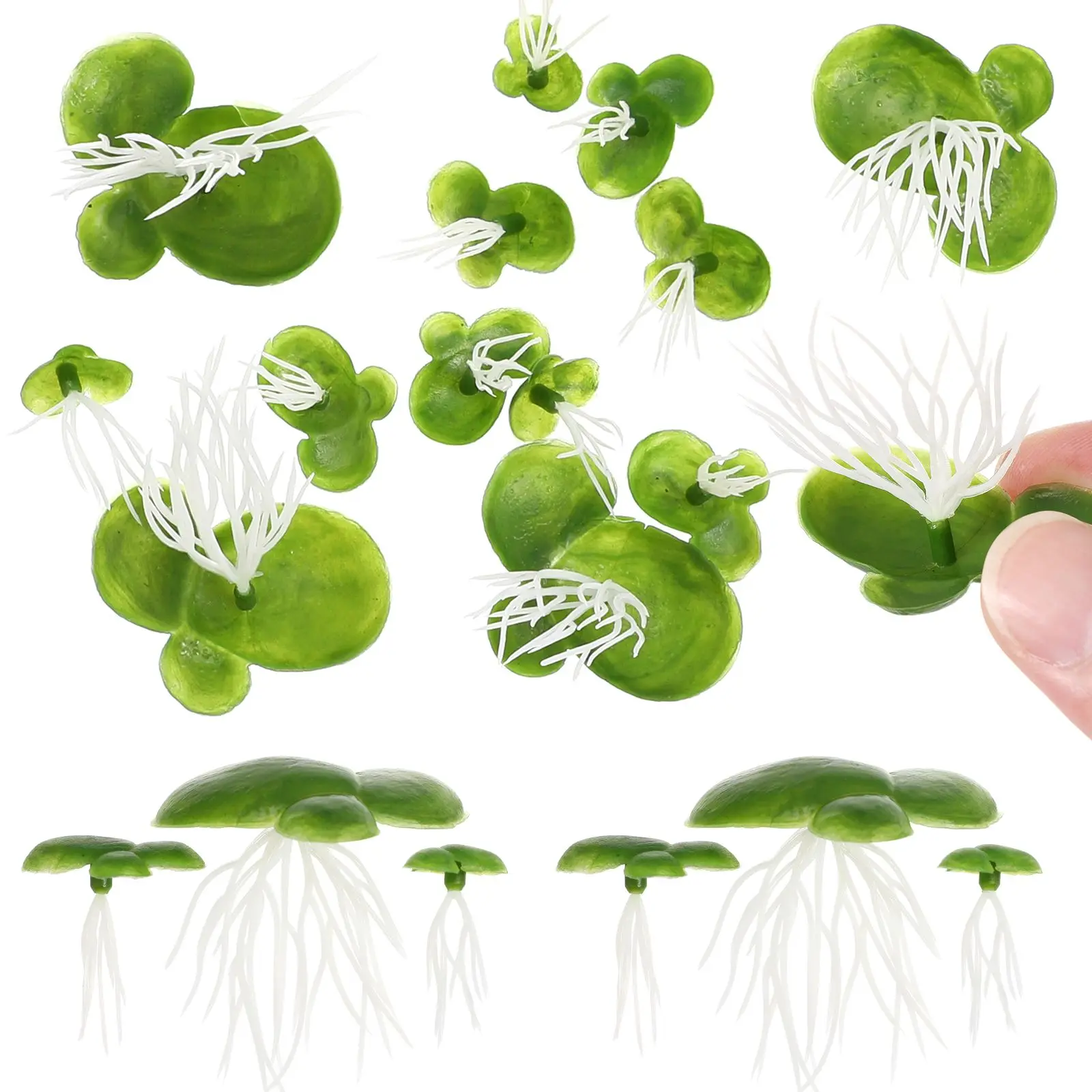 

36PCS Artificial Plants Realistic Plastic Duckweed nament Plastic Rooted Aquatic Decor for Fish Tank Aquarium Pet Supplies