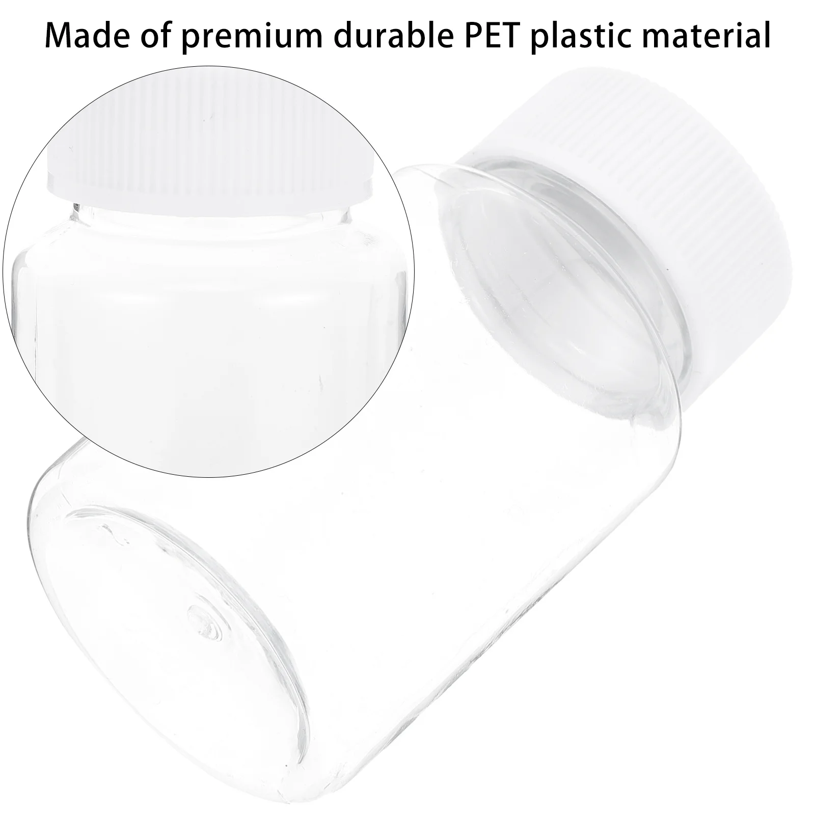 20 ชิ้น 80 มลขวดพลาสติกใสสำหรับใส่ยา วิตามิน แคปซูล จัดเก็บกันน้ำ ฝาเกลียว ที่ใส่ยา อาหาร