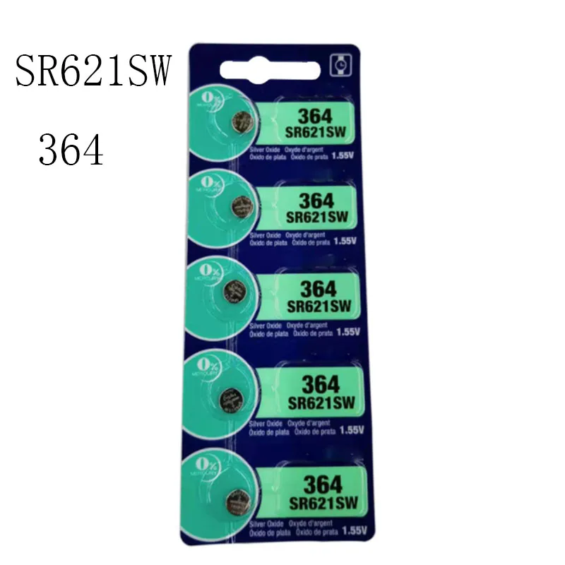 5PCS/LOT SR621SW AG1 Botton cell 364 for watch battery