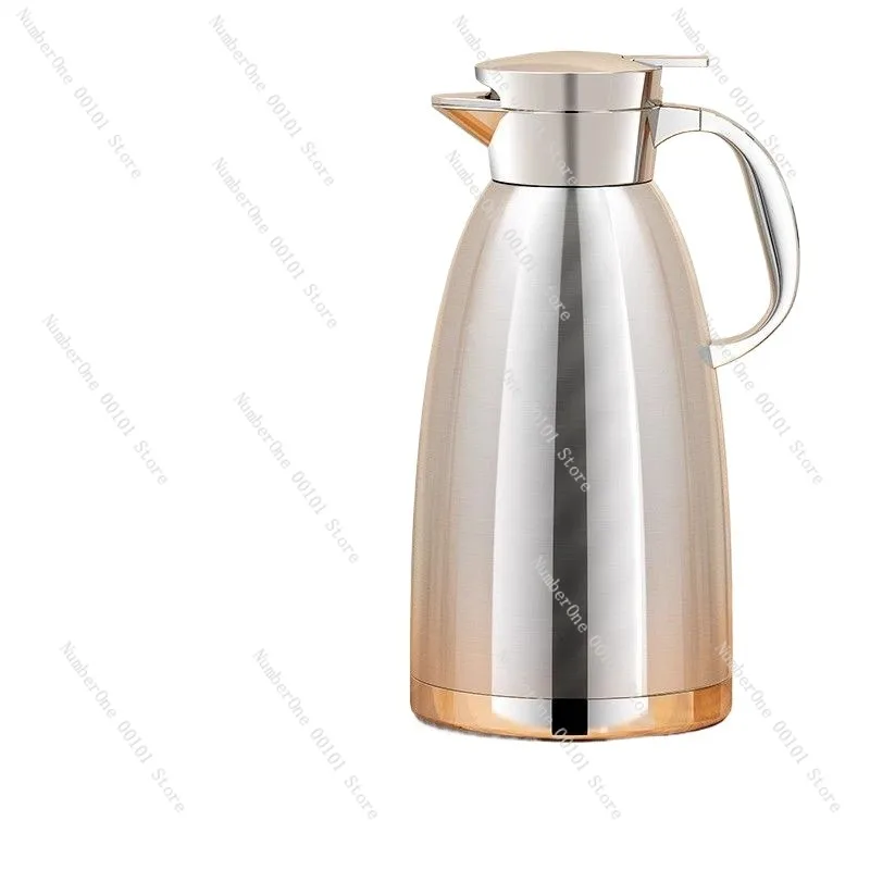 316 Stainless Steel Large-Capacity Insulated Press Kettle for Home UseDouble-Layer Thermal Warm Water Pot with Stable Steel Base