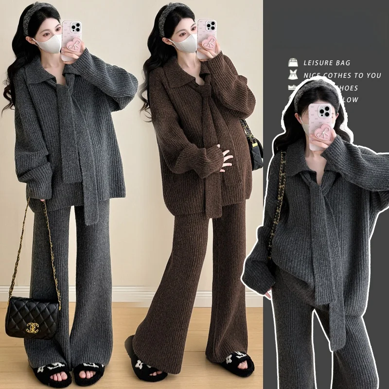fashionable-loose-casual-sweater-set-for-pregnant-women-soft-cozy-korean-style-winter-collection-comfortable-fashion-collar-s