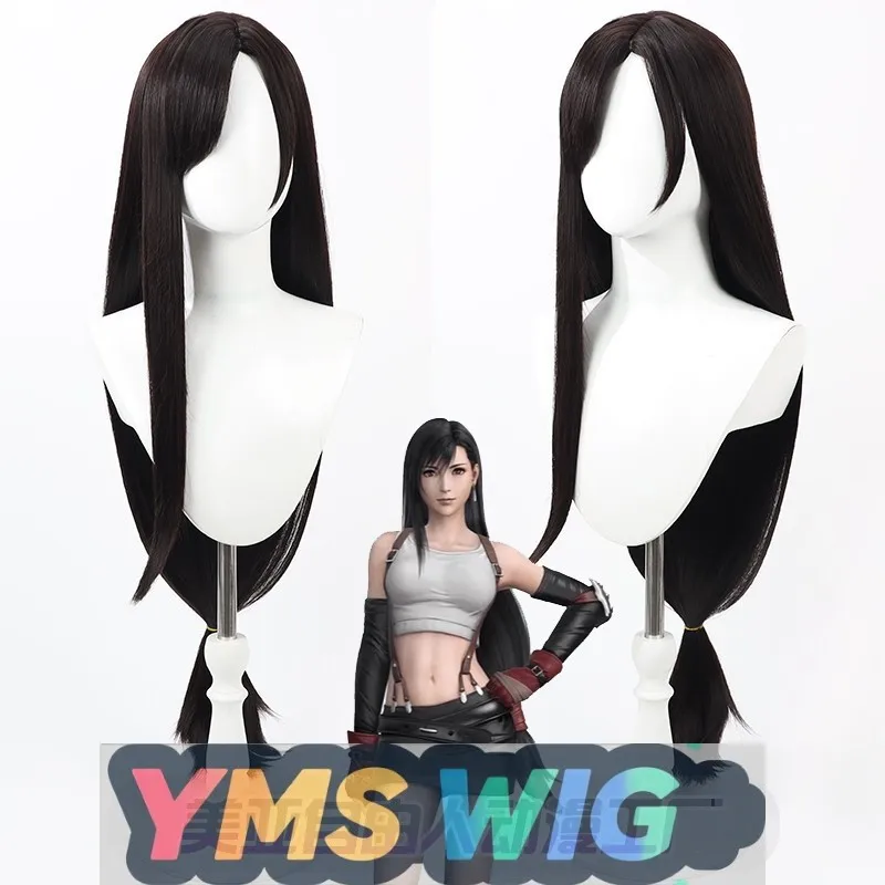 

[YMS WIG] Final Fantasy 7 Тифа Локхарт Cos парик Тифа Черный с имитацией кожи головы