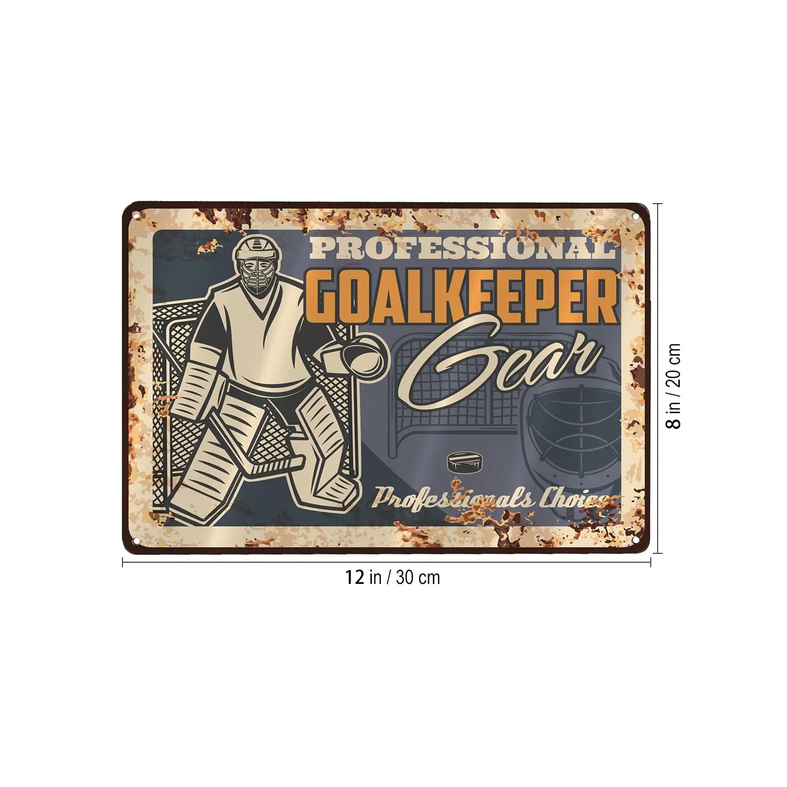 Lesiker Retro Metal Vintage Tin Sign Ice Hockey Gear Equipment Rusty for Wall Decor for Bars,Restaurants,Cafes Pubs -12