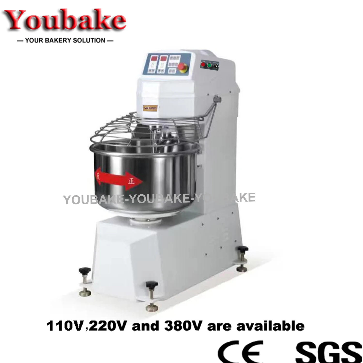 Industrial Bread Commercial Spiral Vertical Dough Mixer For Bakery 20Kg 50 Liter Bowl Bakery Spiral Dough Mixer