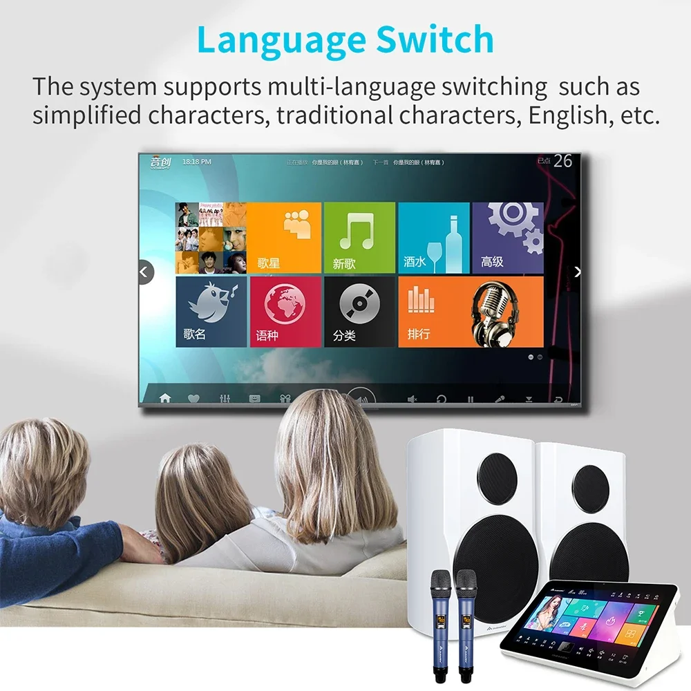 المهنية واي فاي شاشة تعمل باللمس كاريوكي Jukebox آلة الغناء KTV المنزل نظام الكاريوكي KTV المحمولة مشغل كاريوكي مجموعة
