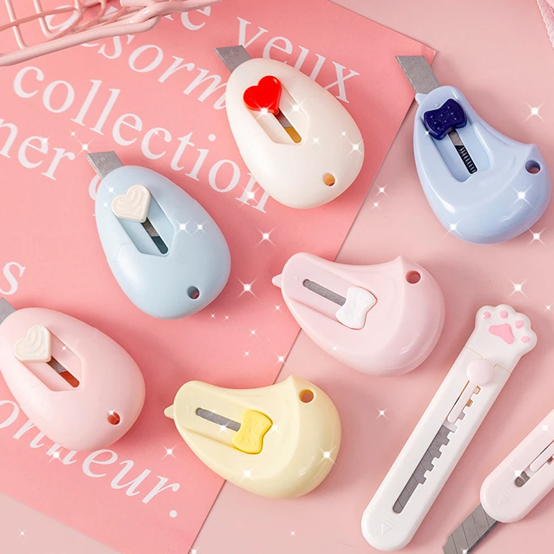 Kawaii Utility Mes Mini Leuke Cartoons Papier Mes Doos Opener Cutter Student Draagbare Handgemaakte Craft Mes Briefpapier