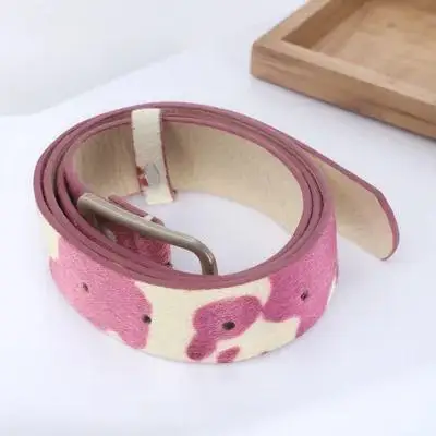 

Women Belt Animal Print Western for Cow Cowhide Genuine Belts Ladies with Woman