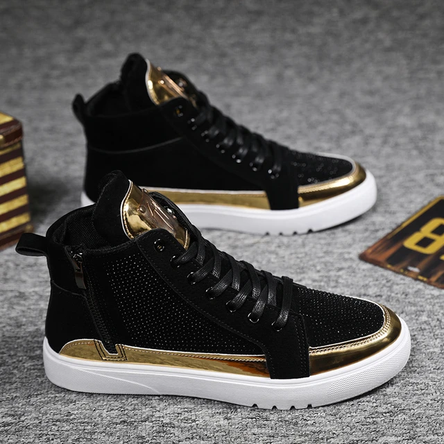 Black white and gold shops sneakers