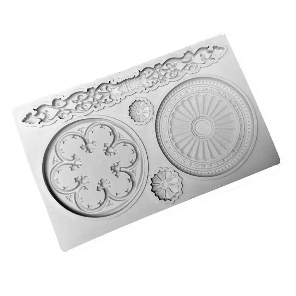 Baroque Vintage Petal Cake Border Silicone Mold Fondant Sugarcraft Embossing Mould DIY Chocolate Decoration Tool