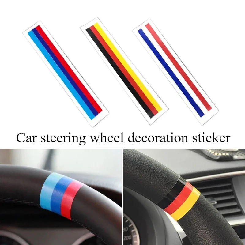 Car Sticker Steering Wheel Decoration with German Flag Car Film Steering Wheel with Personalized Three-Color Label Stickers