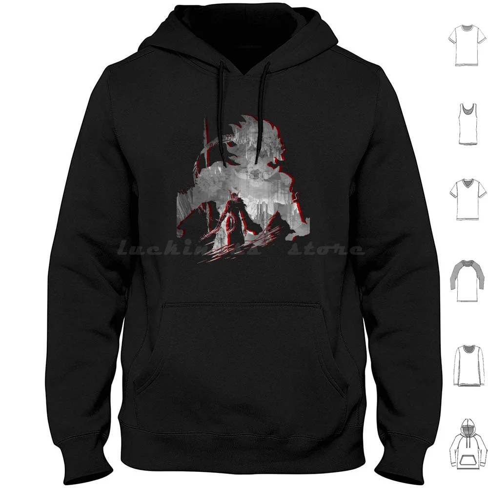 Battle Of Caelid Grey Ver. : General Radahn Vs Malenia Hoodies Long Sleeve General Radahn Starscourge Radahn