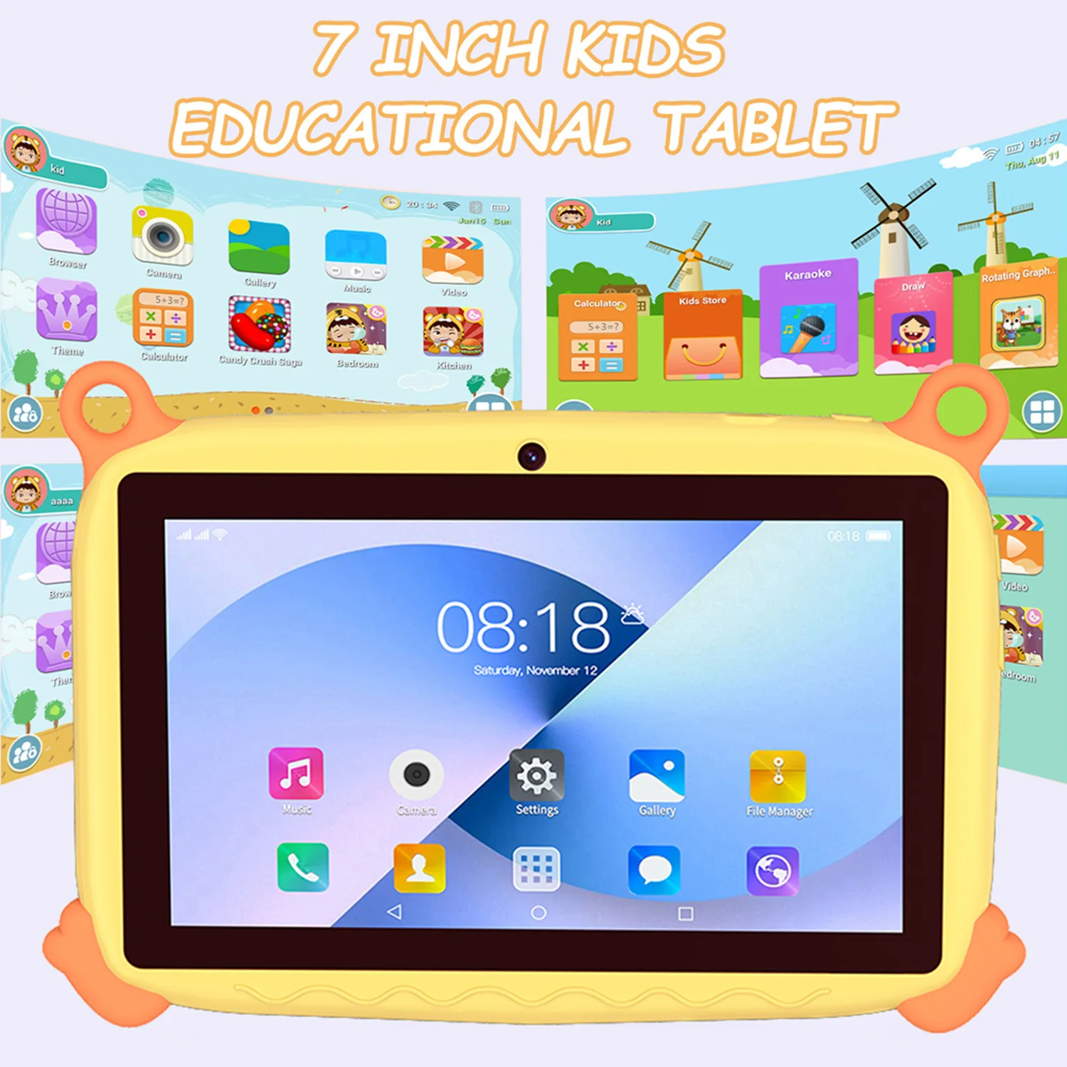 2026 Global Version 7 Inch 5G WiFi Kids' Tablet Quad Core 4GB RAM 64GB ROM Dual Cameras Children's Gifts Tablets Android 13.0