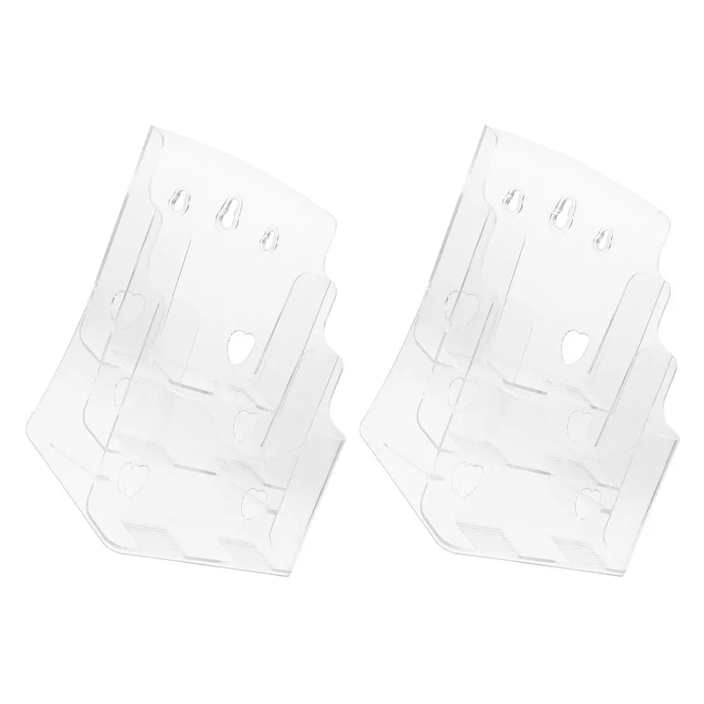 2 Buah Rak Majalah Tempat Dokumen Akrilik Penyimpanan File Desktop Kantor Rak Display Brosur Organizer Kertas Bening