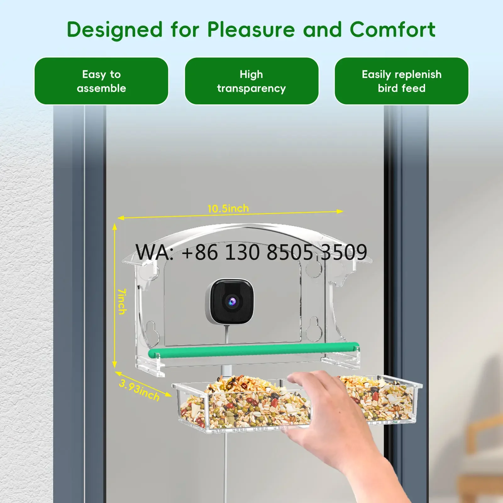 Wireless 2K HD Birdwatching Camera with AI Identification for Backyard Wild Bird Feeding Professional Smart Bird Feeder