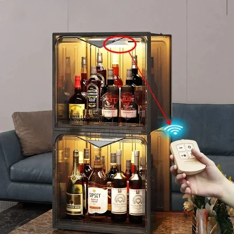 Compacte whisky- en drankdisplaystandaard voor de woonkamer, elegante flessenhouder, ruimtebesparende barplank, decoratieve wijnstandaard