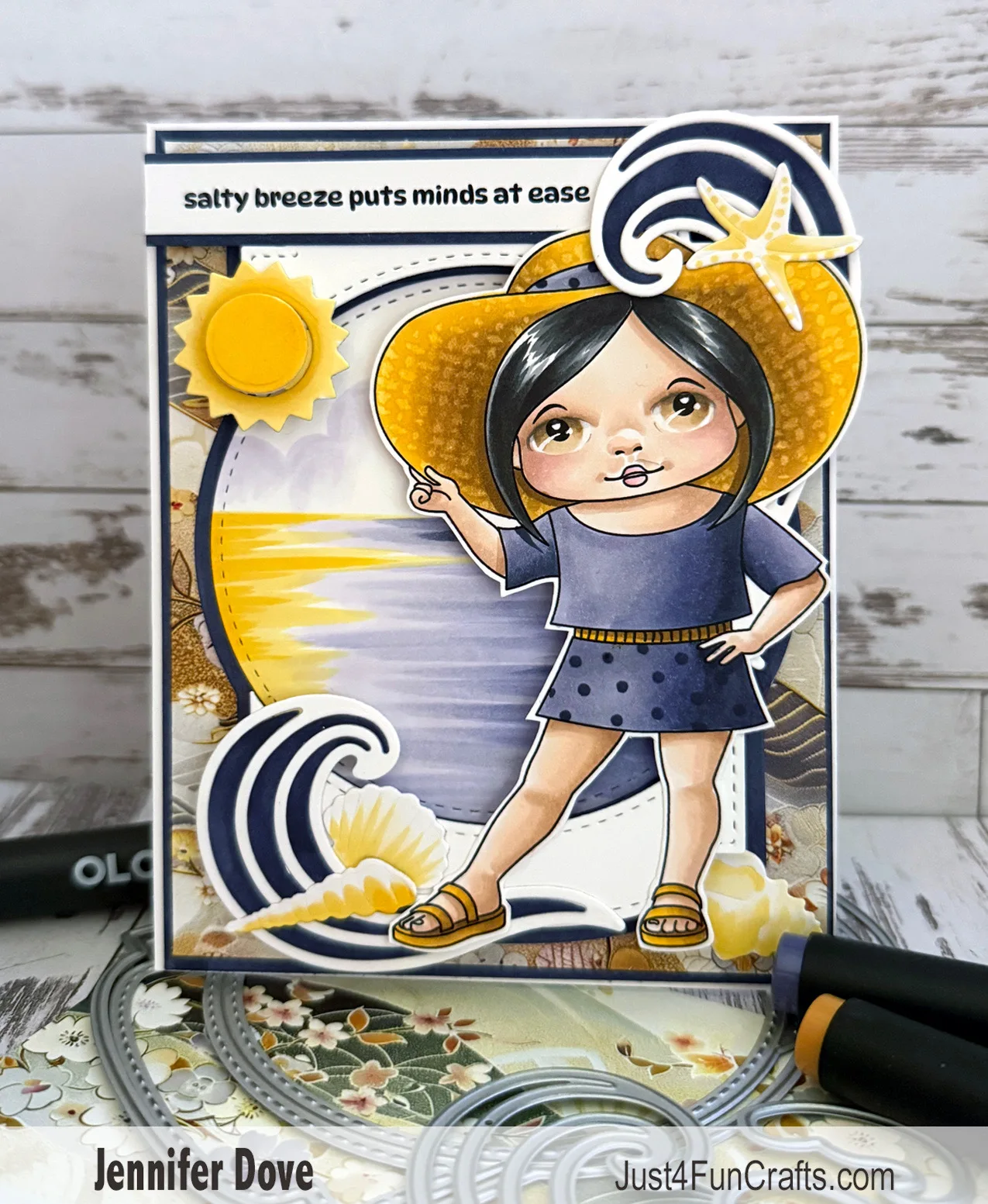 Beach Pilings Seaside Sun Hat  Metal Cutting Dies and Silicone Stamps DIY Scrapbooking Paper  Handmade Album Stamp Die Sheets