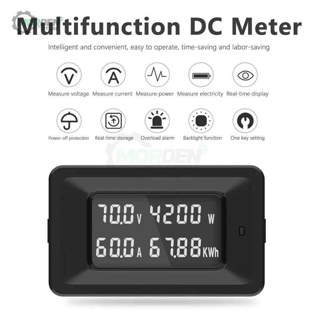 DC Multifunctional Meter Digital Display Voltage Current Power Meter Battery Test DC Energy Meter For Home Appliance