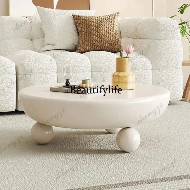 Round Coffee Tables White European Style Living Room Coffee Tables Nordic Apartment Designer Stoliki Kawowe Furniture