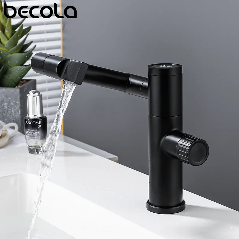 Becola Diseño creativo Grifo de lavabo giratorio universal Lavado de baño Estilo contemporáneo Robusto y duradero Tres colores opcionales