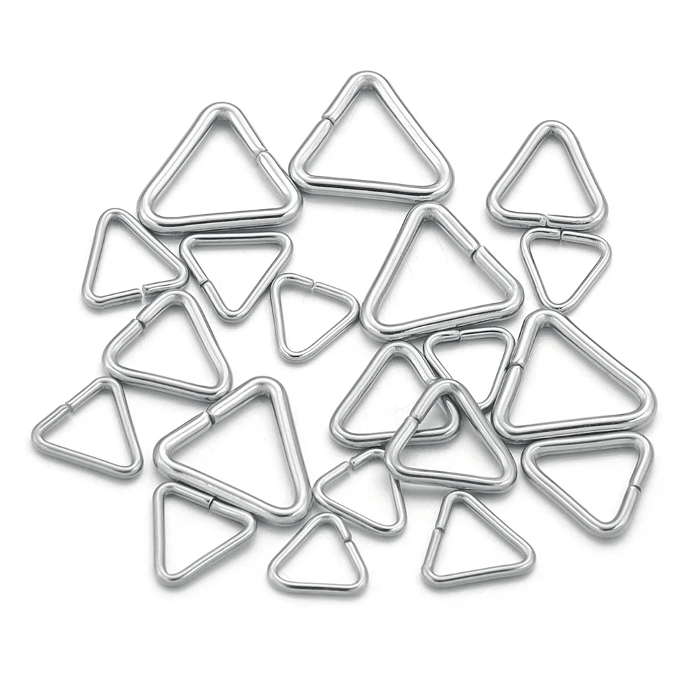 100pcs Stainless Steel Triangle Open Jump Ring Clasp Hook DIY Earrings Bracelet Jewelry Making Supplies Accessories Parts