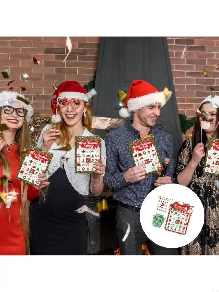 

Family Christmas Bingo Game 33 Cards 24 Players Festive Night Activity