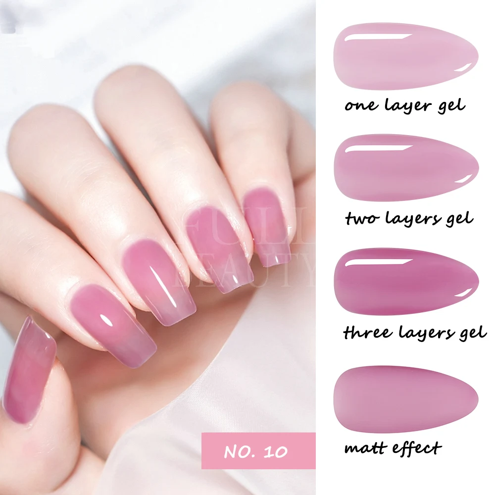 6Ml โปร่งใสวุ้นเจลภาษาโปลิชคำฤดูร้อนเจลโปร่งแสงภาษาโปลิชคำ Nude สีชมพูกึ่งถาวรเคลือบเงาคริสตัล Nail Art Top Coat GL1777